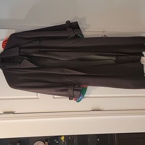 Gallery Long Trench Coat With Liner Size 10 Forest Green Color